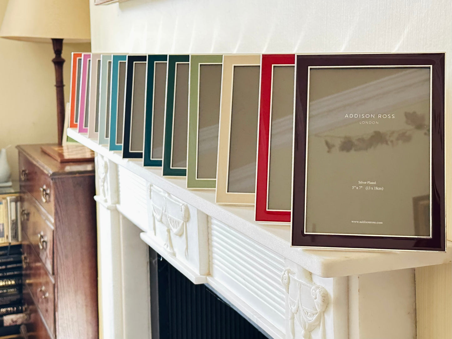 Silver with coloured enamel photo frame