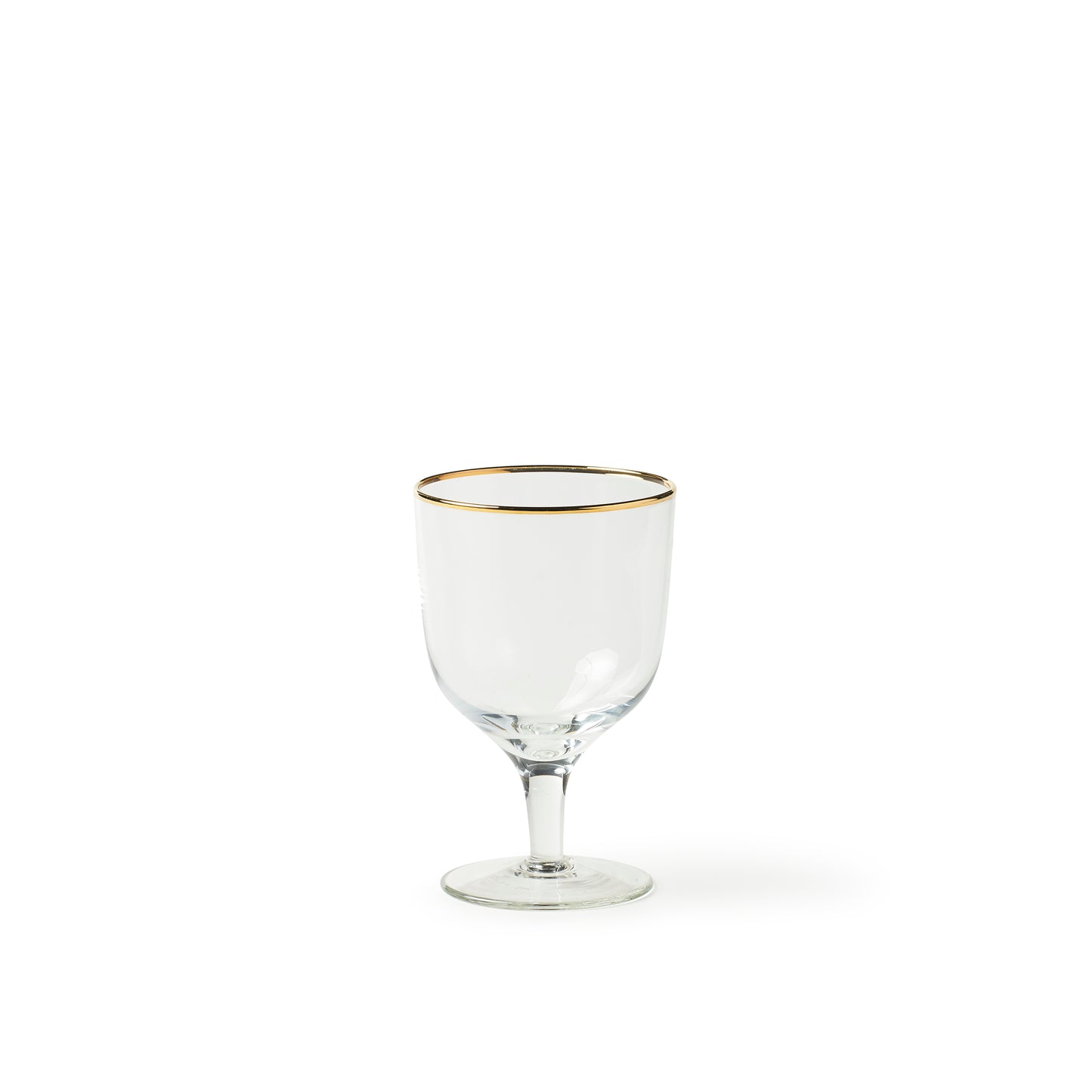 Decò set of 6 Decò transparent water goblets with gold rim