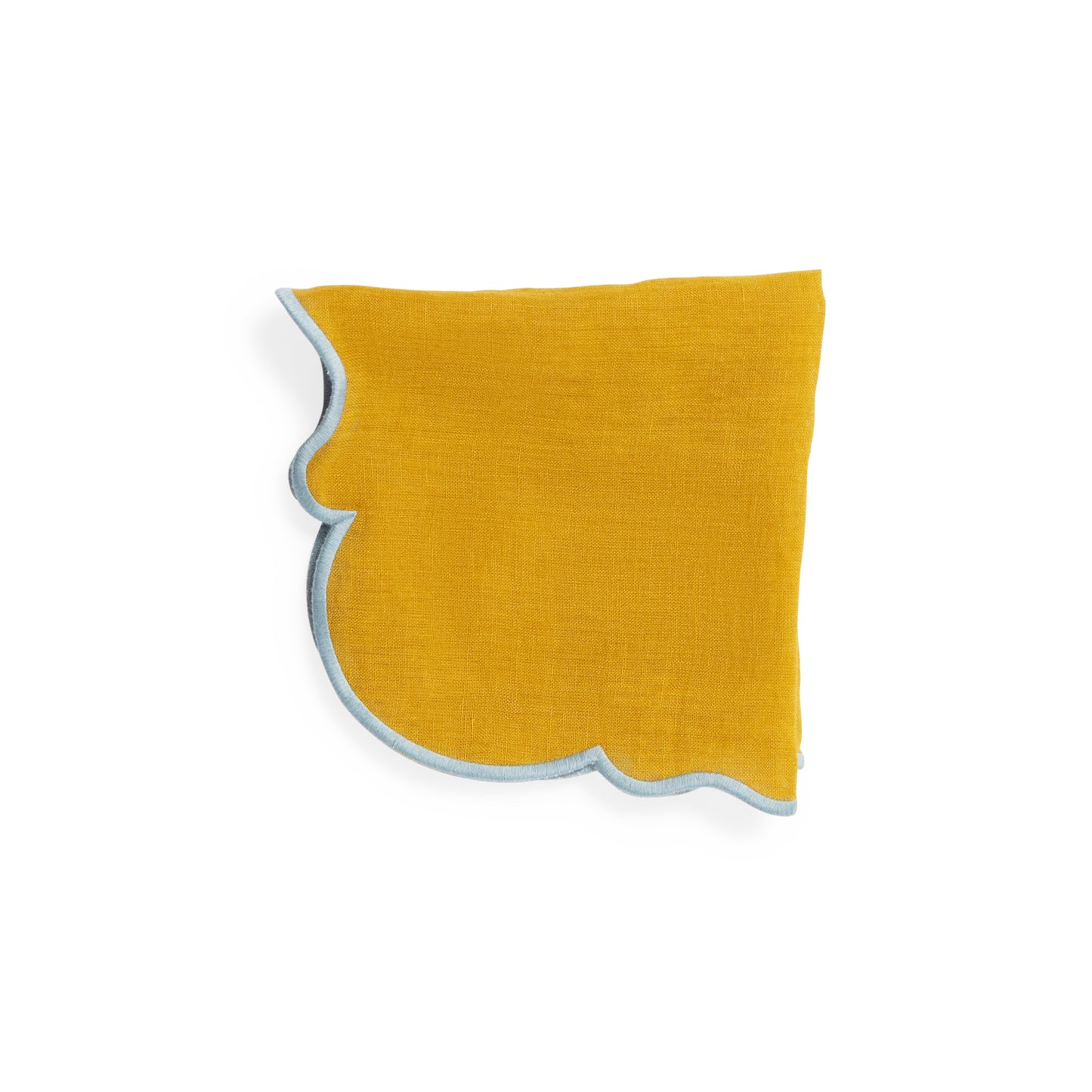 Smerlo set of 2 scalloped edge napkins with contrasting trim available in 6 different colour ways