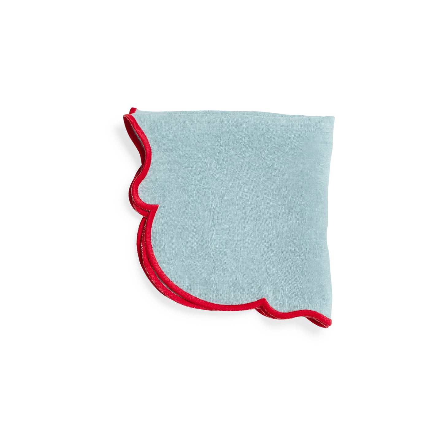 Smerlo set of 2 scalloped edge napkins with contrasting trim available in 6 different colour ways