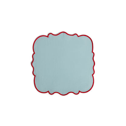 Smerlo set of 2 scalloped edge napkins with contrasting trim available in 6 different colour ways