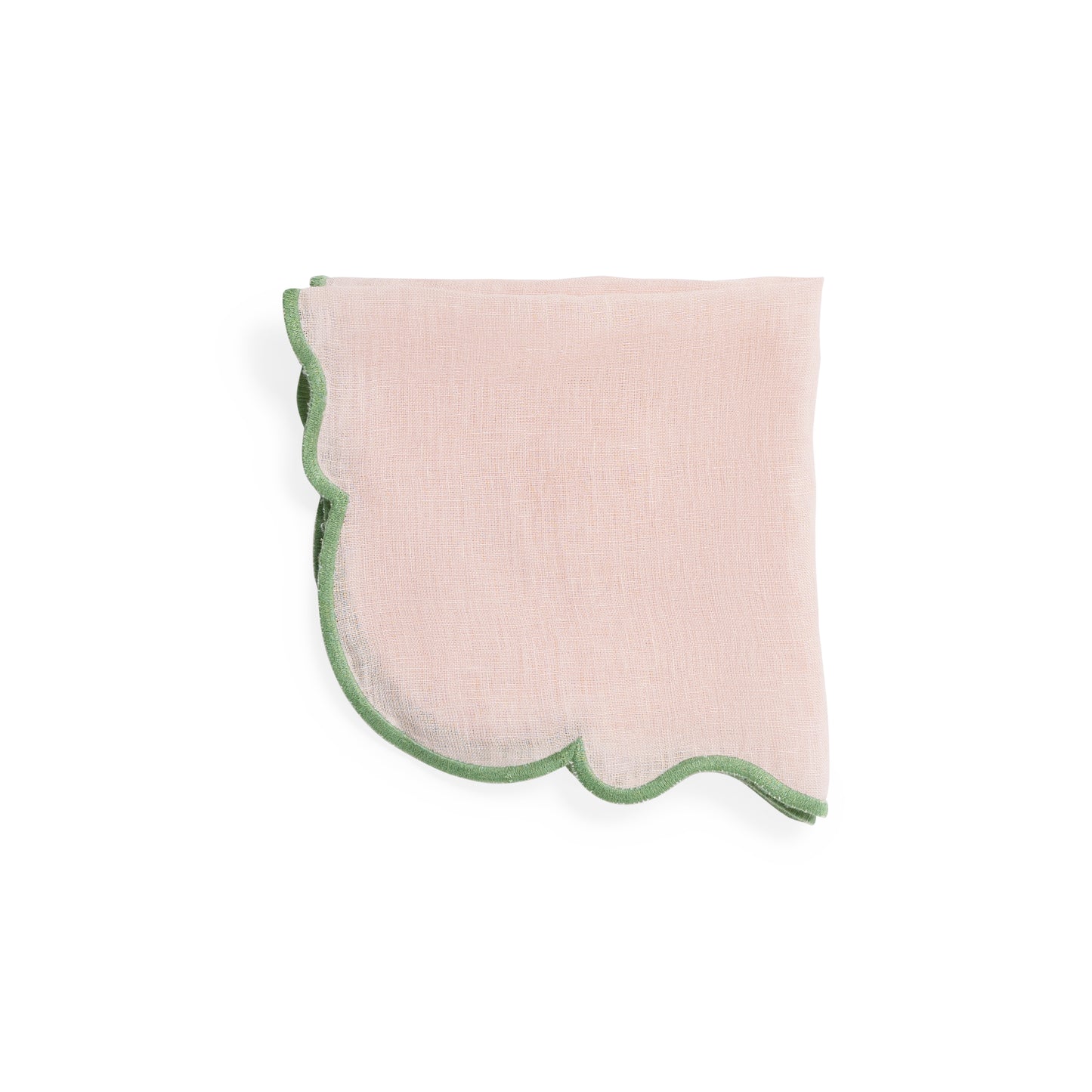 Smerlo set of 2 scalloped edge napkins with contrasting trim available in 6 different colour ways