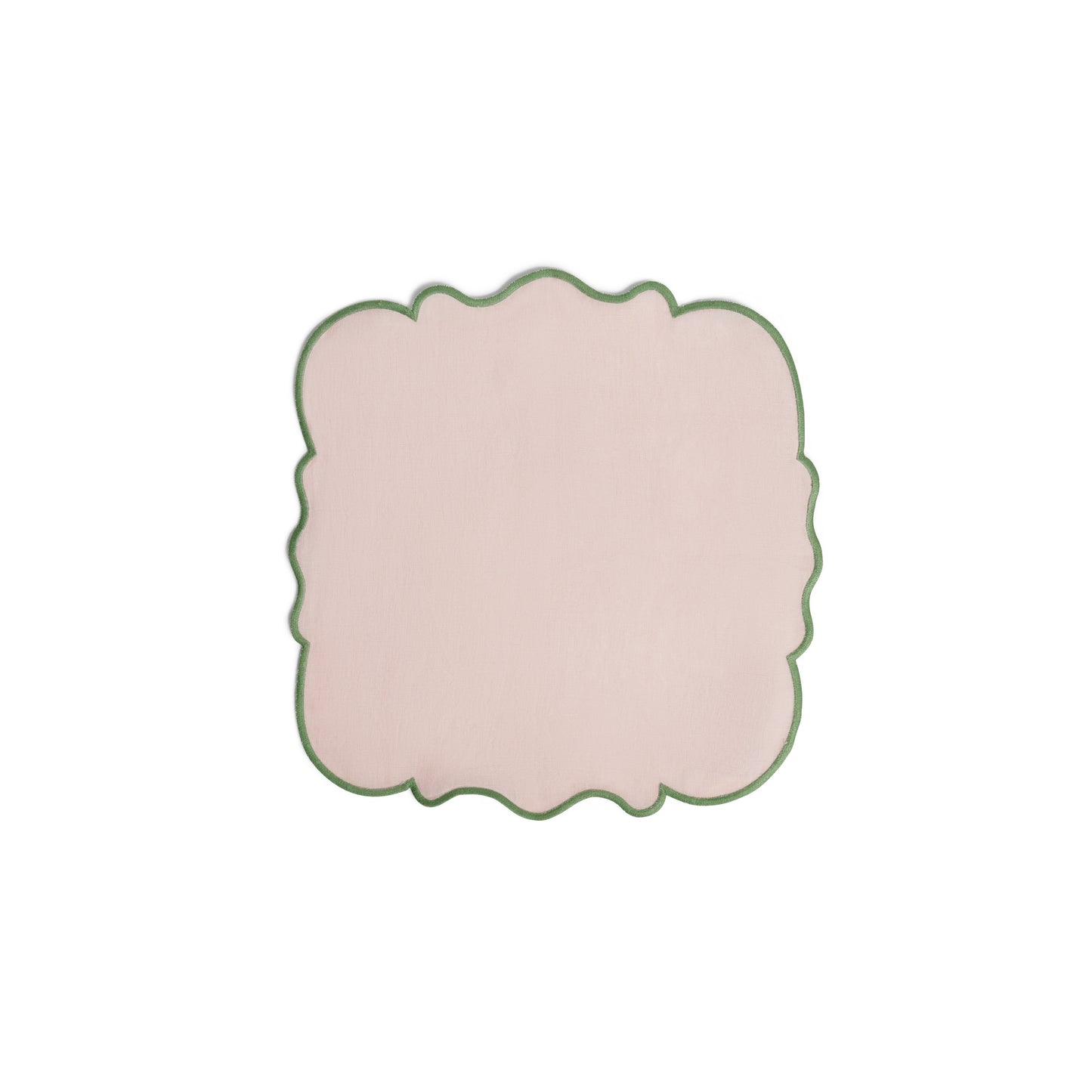 Smerlo set of 2 scalloped edge napkins with contrasting trim available in 6 different colour ways