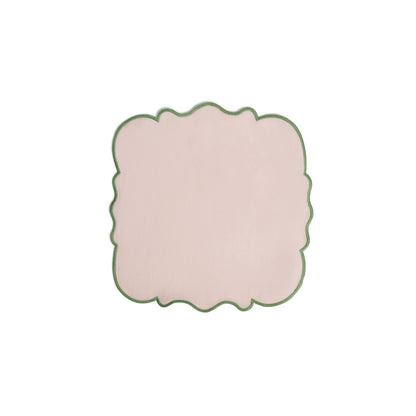 Smerlo set of 2 scalloped edge napkins with contrasting trim available in 6 different colour ways