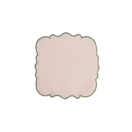 Smerlo set of 2 scalloped edge napkins with contrasting trim available in 6 different colour ways