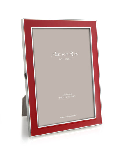 Silver with coloured enamel photo frame