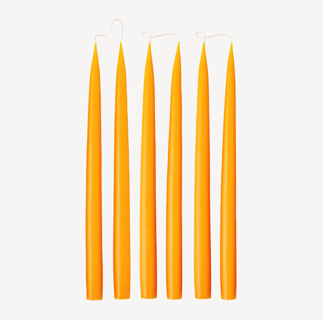 Set of 6 tapered candles available in 21 colours