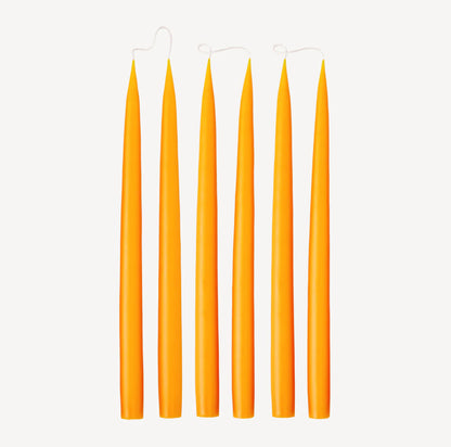 Set of 6 tapered candles available in 21 colours