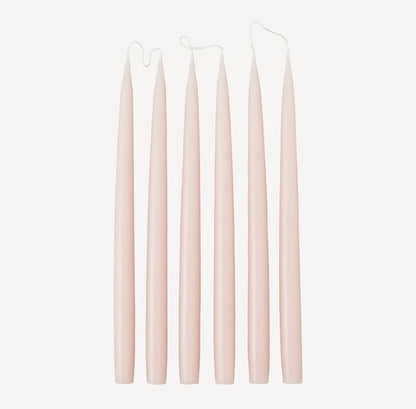 Set of 6 tapered candles available in 21 colours