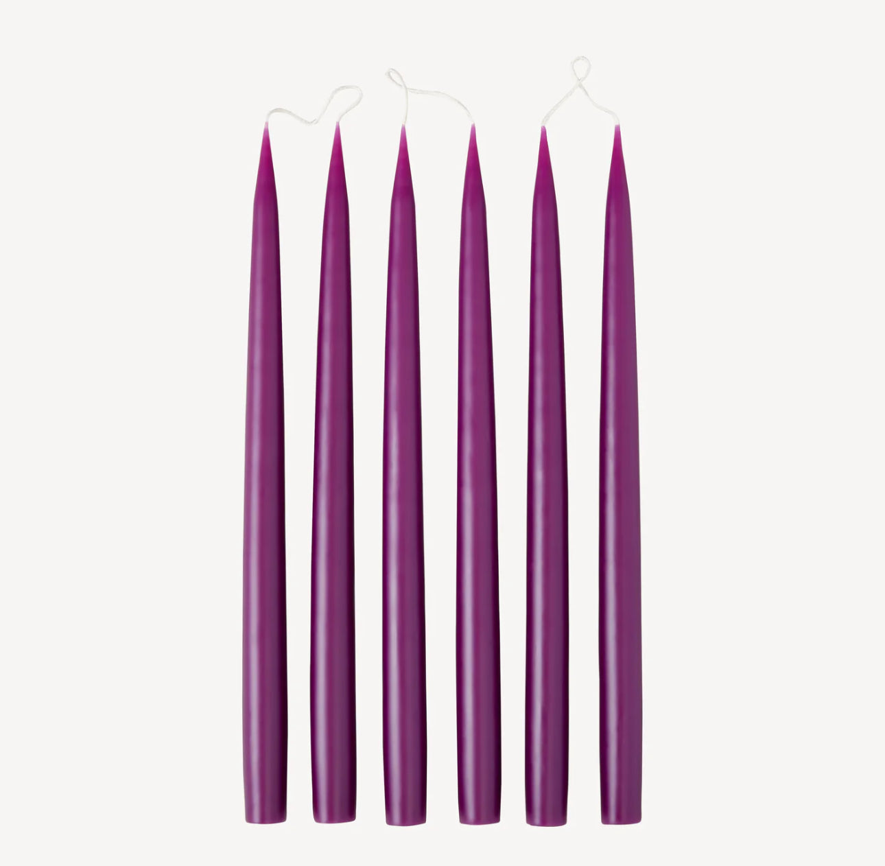 Set of 6 tapered candles available in 21 colours