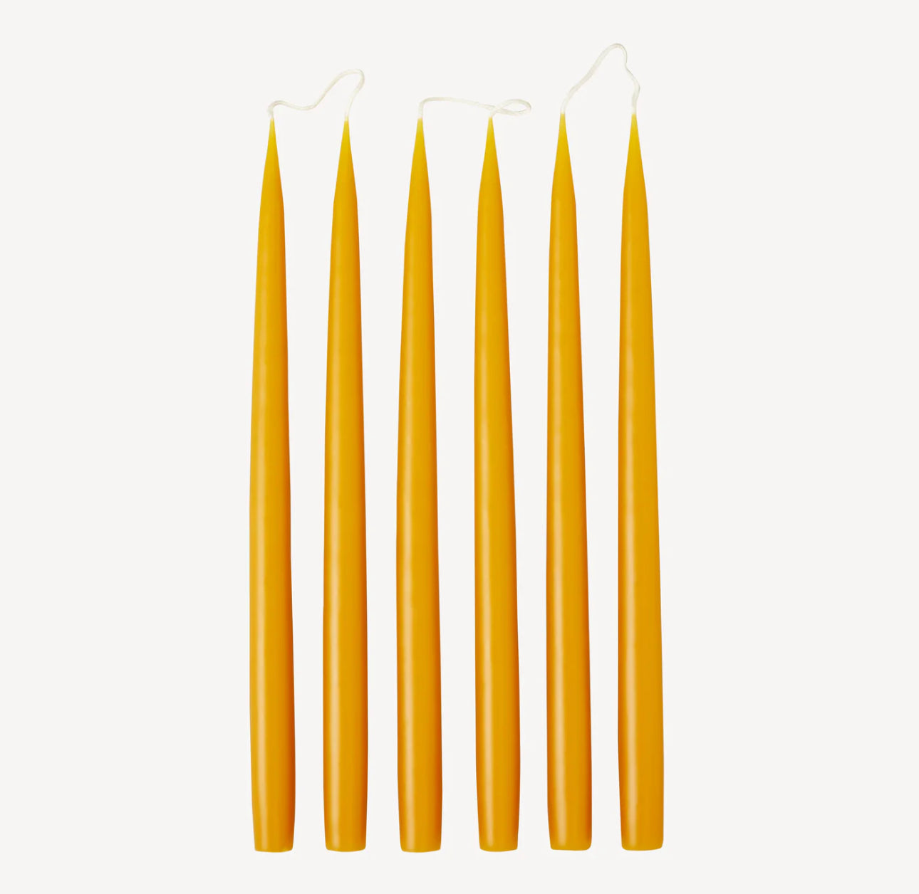 Set of 6 tapered candles available in 21 colours