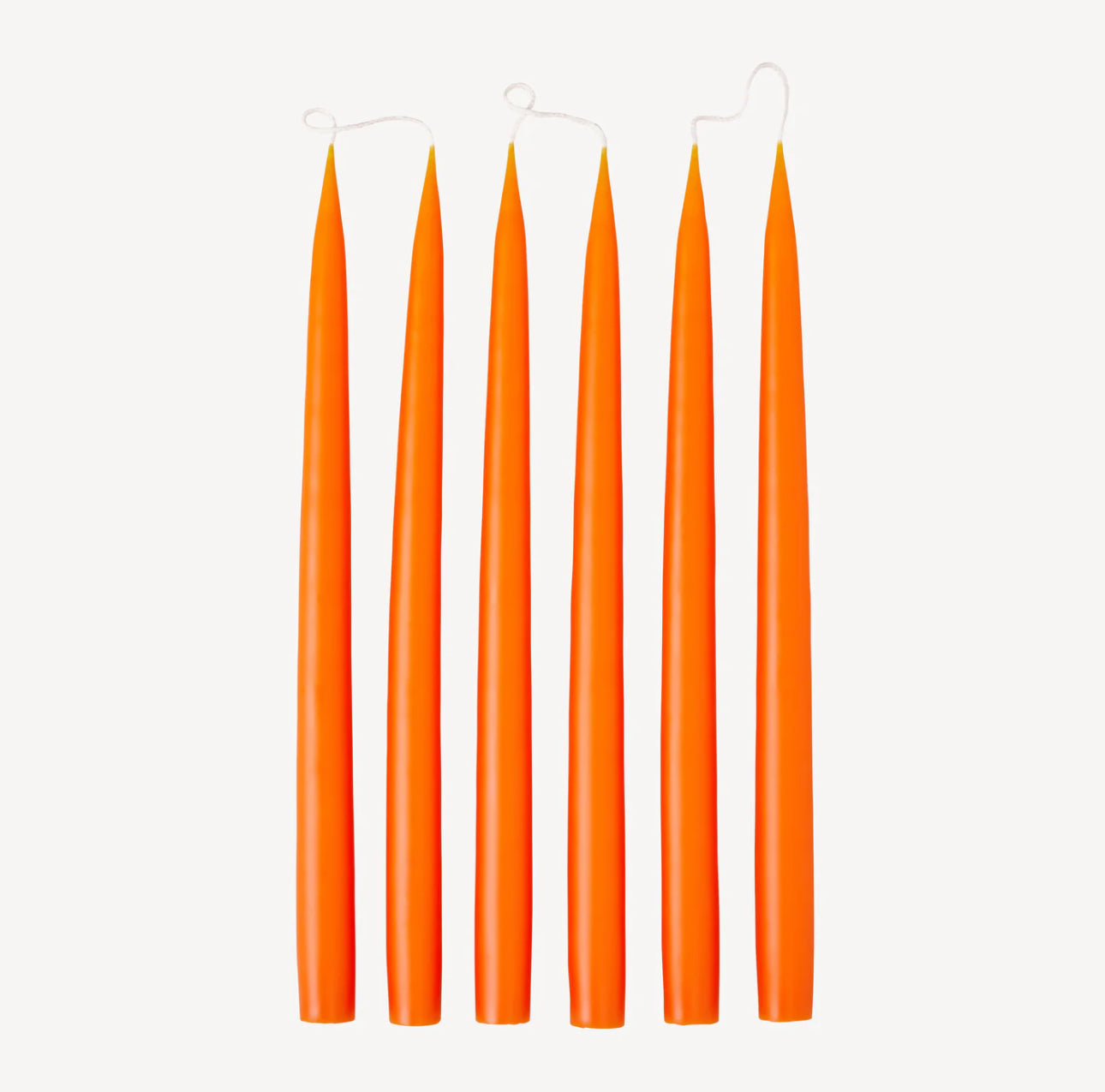 Set of 6 tapered candles available in 21 colours