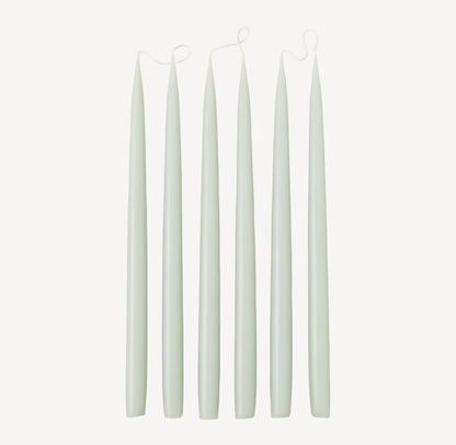 Set of 6 tapered candles available in 21 colours