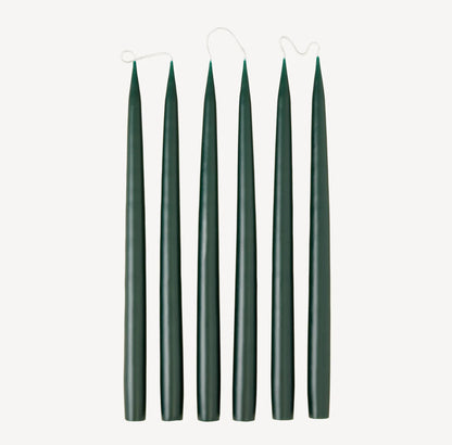 Set of 6 tapered candles available in 21 colours