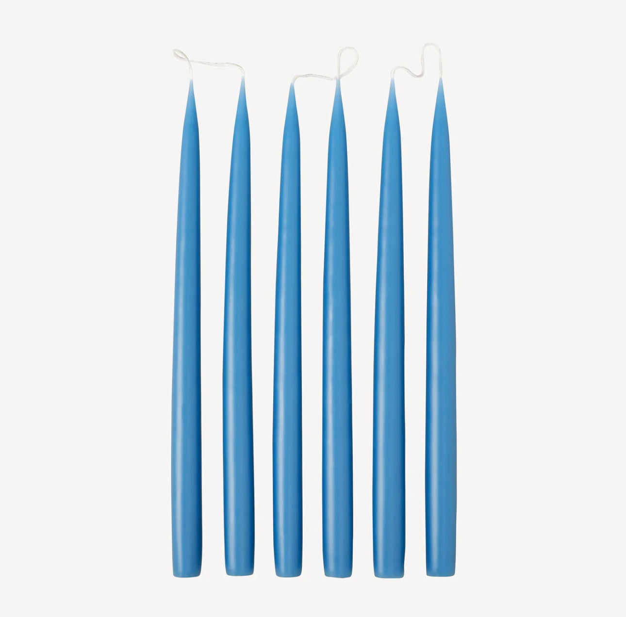 Set of 6 tapered candles available in 21 colours