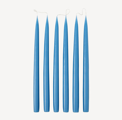 Set of 6 tapered candles available in 21 colours