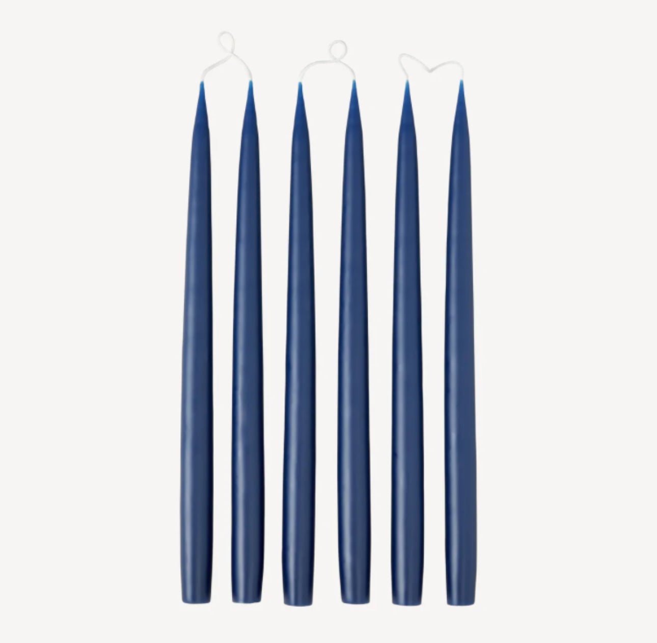 Set of 6 tapered candles available in 21 colours