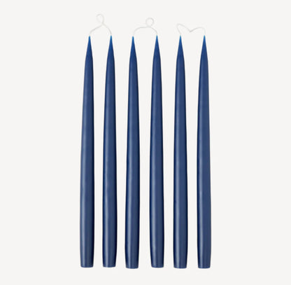 Set of 6 tapered candles available in 21 colours