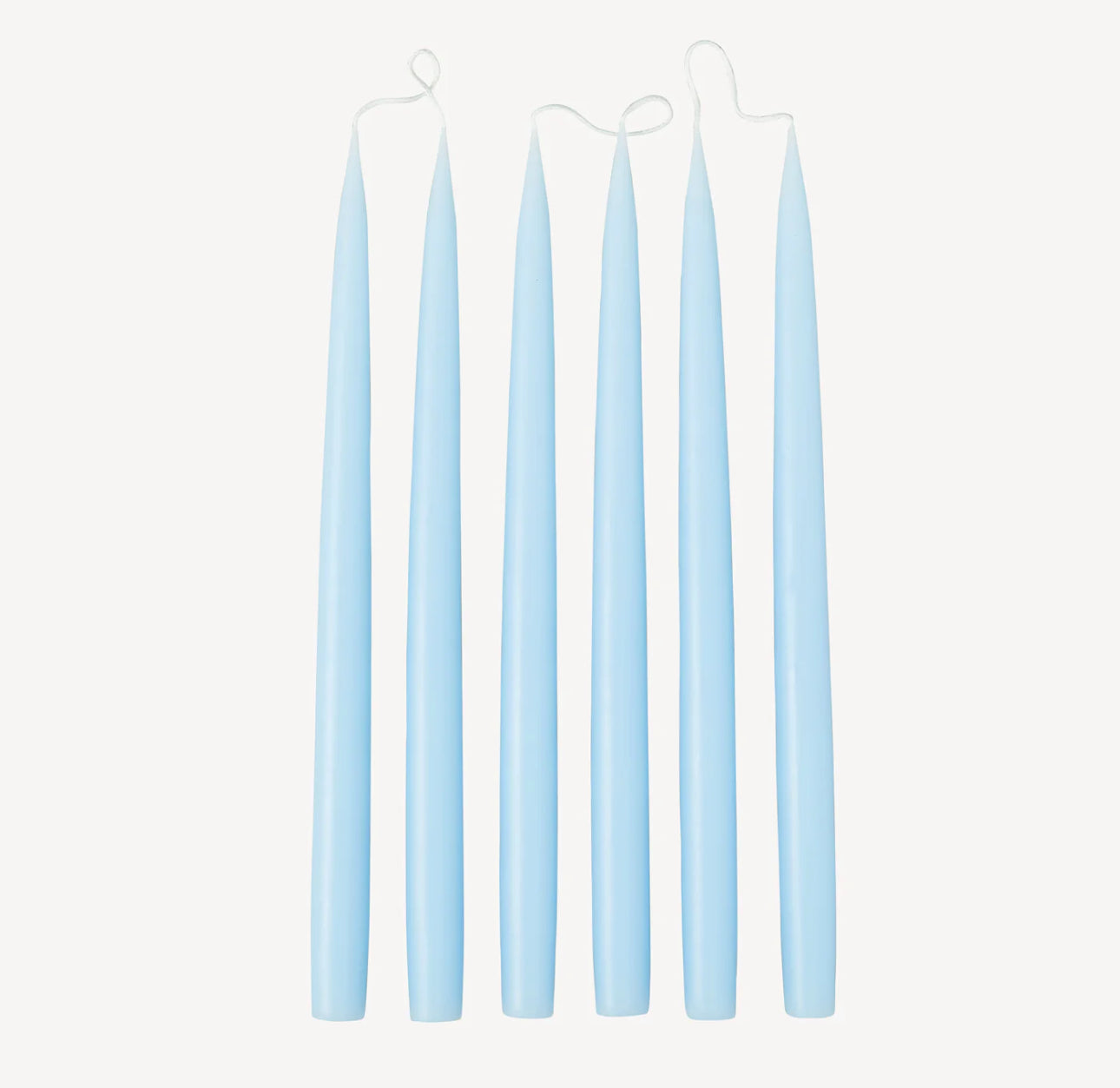 Set of 6 tapered candles available in 21 colours