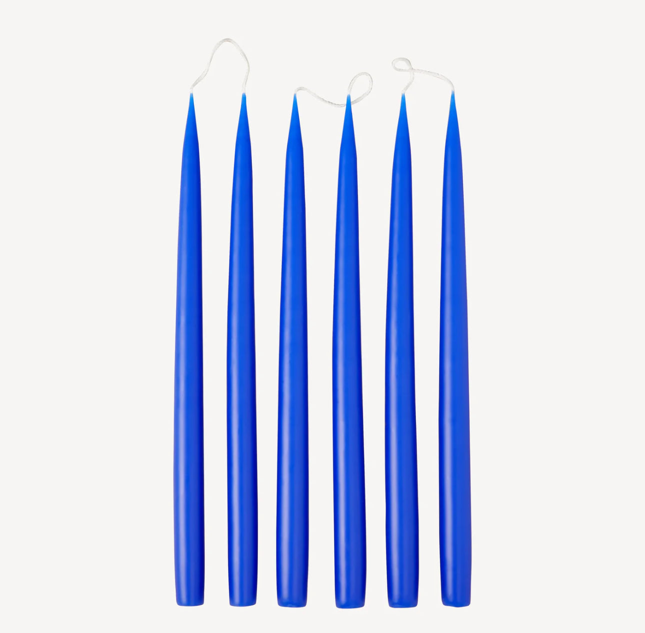 Set of 6 tapered candles available in 21 colours