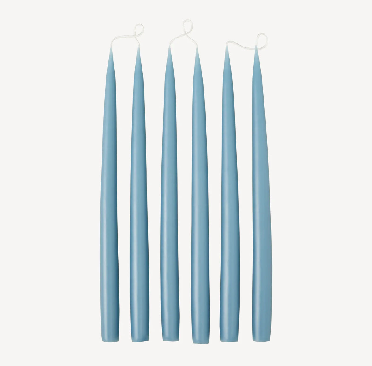 Set of 6 tapered candles available in 21 colours