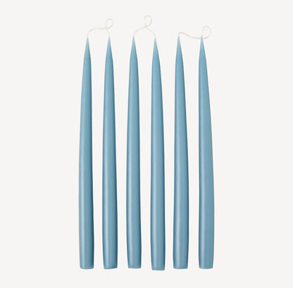 Set of 6 tapered candles available in 21 colours