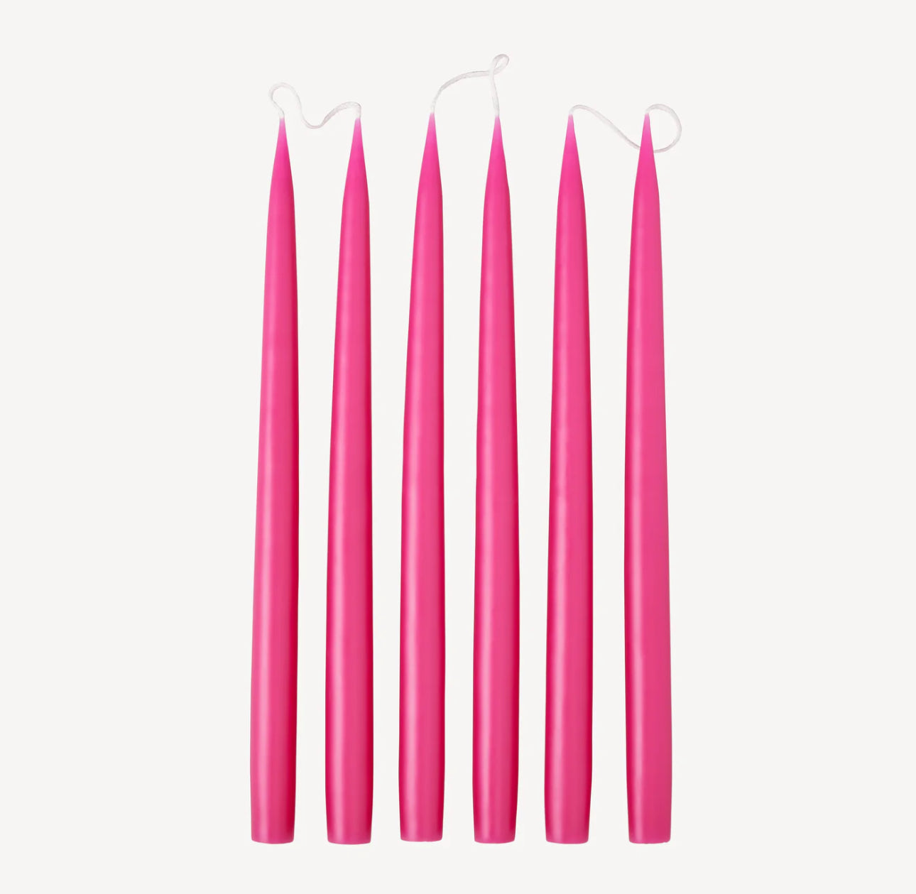 Set of 6 tapered candles available in 21 colours