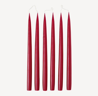 Set of 6 tapered candles available in 21 colours