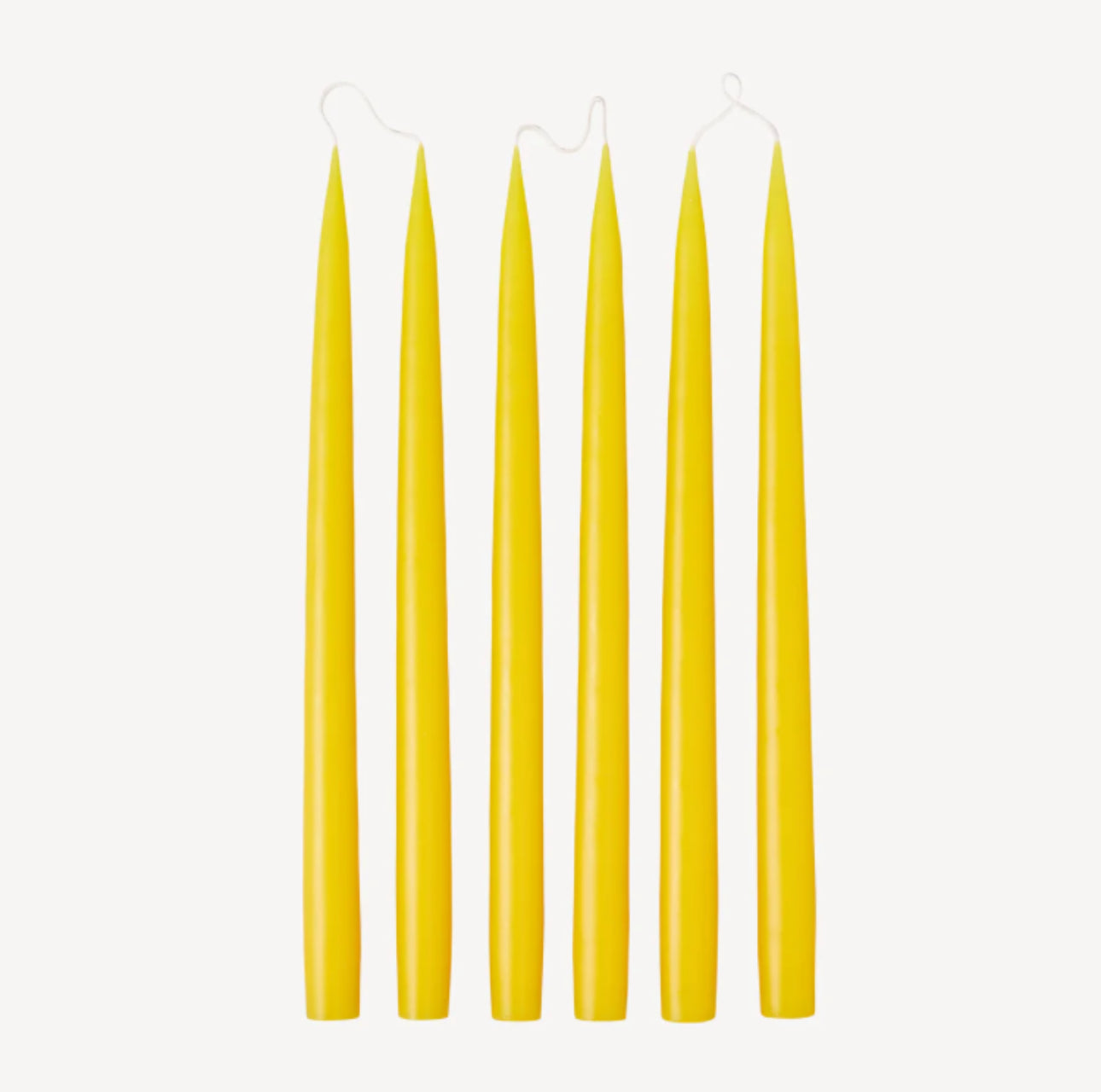 Set of 6 tapered candles available in 21 colours