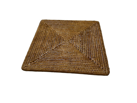 Square rattan placemat