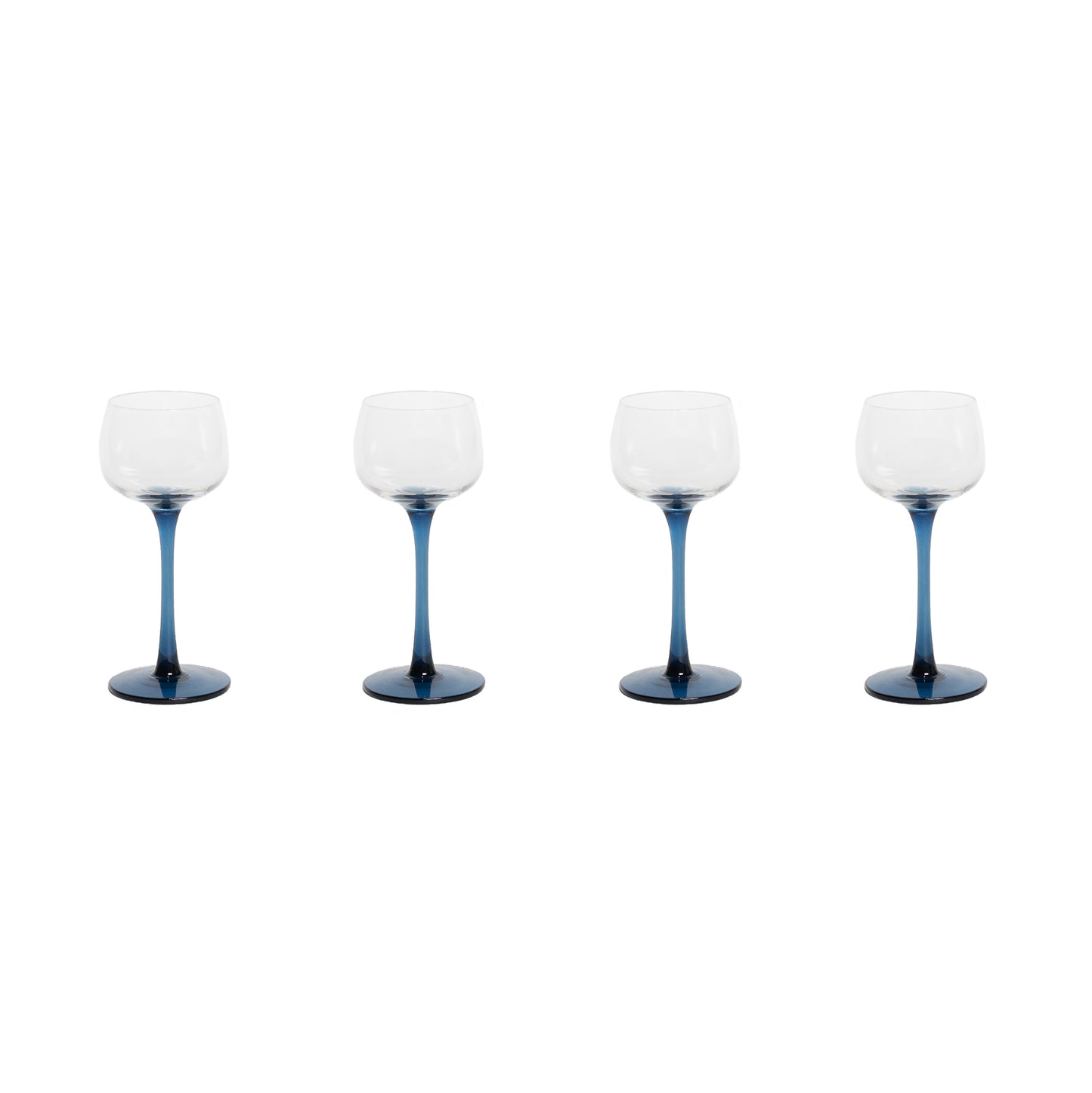 Emporio set of 4 wine glasses with coloured stems available in 4 colours