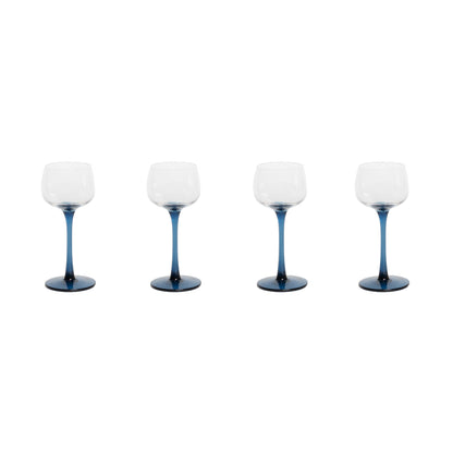 Emporio set of 4 wine glasses with coloured stems available in 4 colours