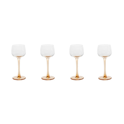 Emporio set of 4 wine glasses with coloured stems available in 4 colours