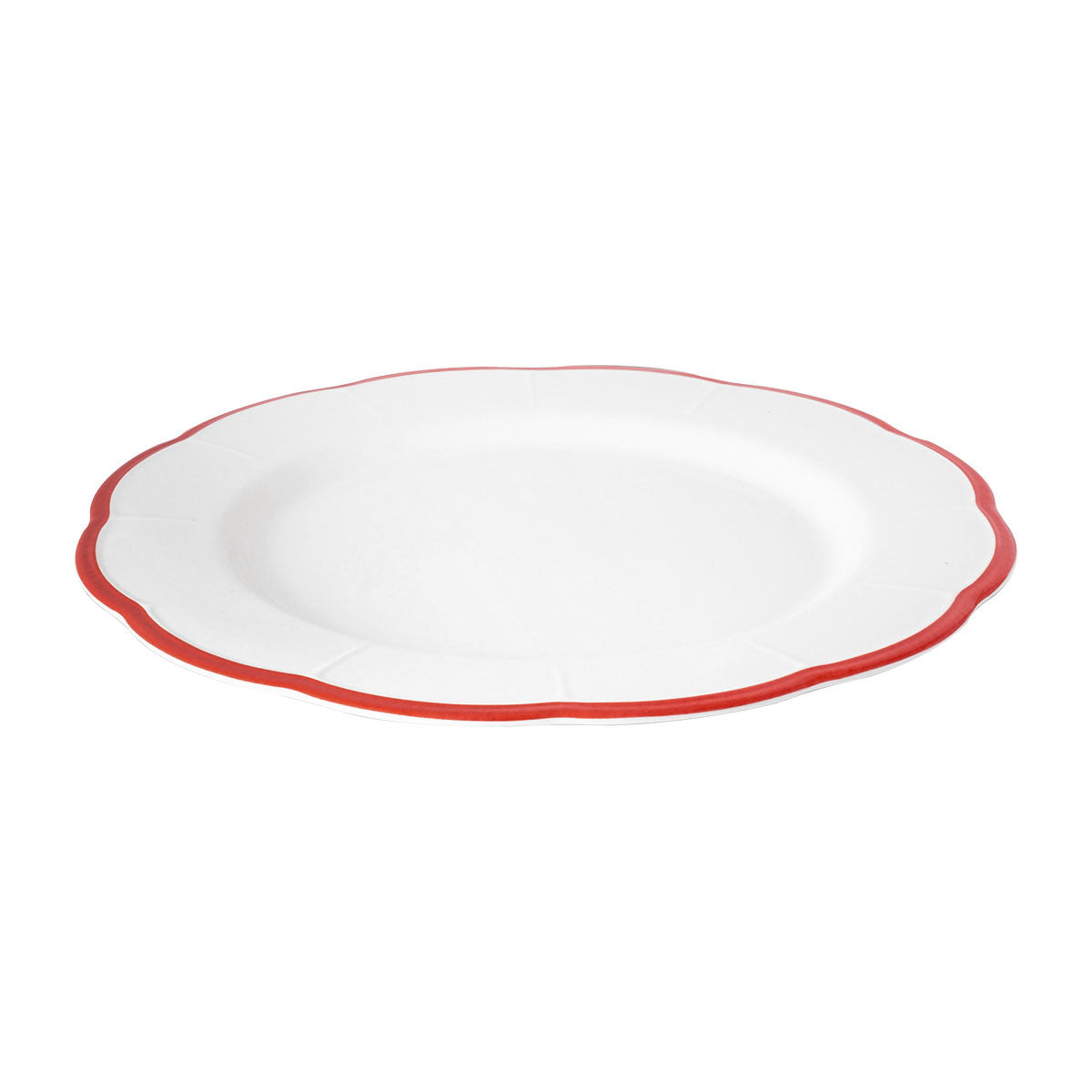 Set of 6 Petalo dinner plates with coloured rim available in 6 different colours