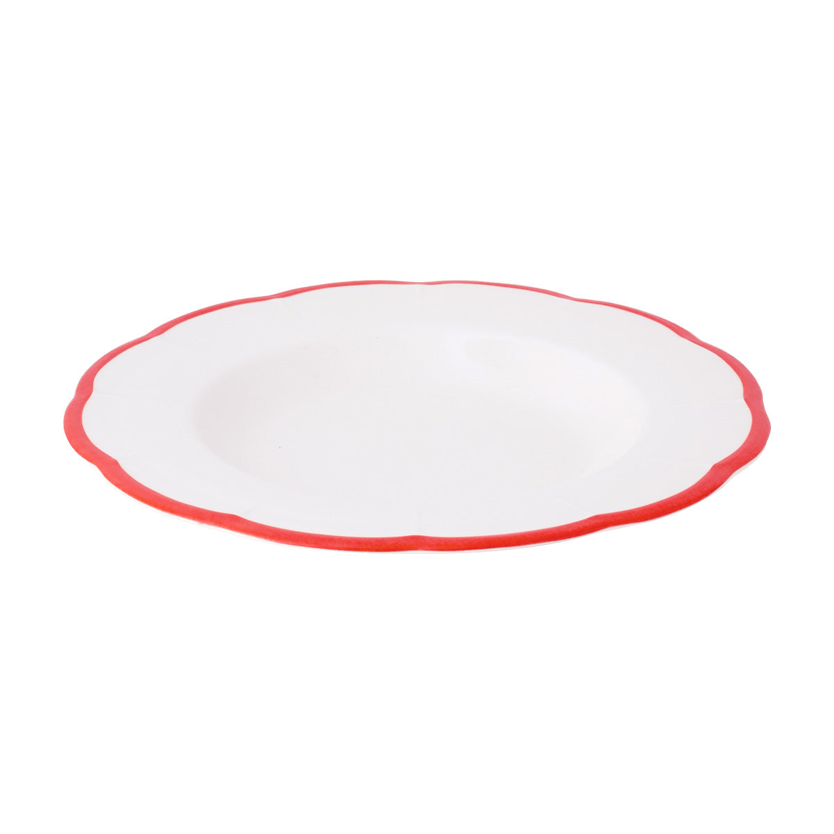 Set of 6 Petalo deep plates with coloured rim available in 6 different colours