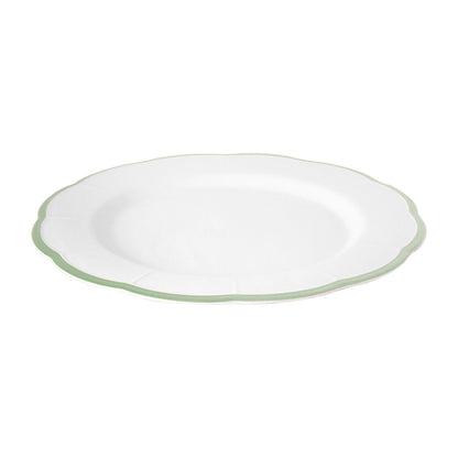 Set of 6 Petalo dinner plates with coloured rim available in 6 different colours