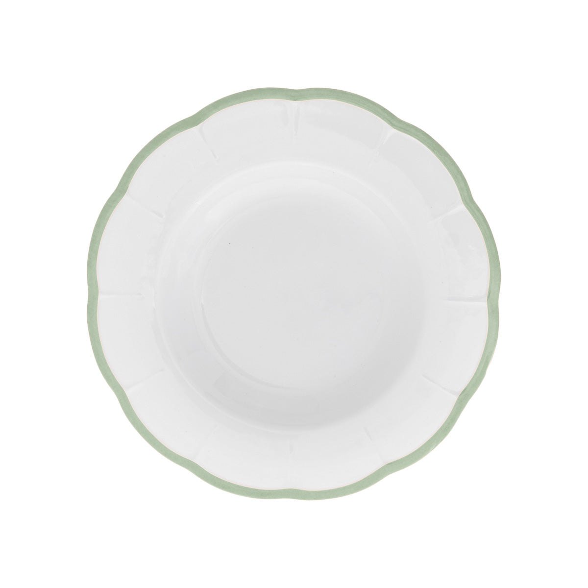 Set of 6 Petalo deep plates with coloured rim available in 6 different colours