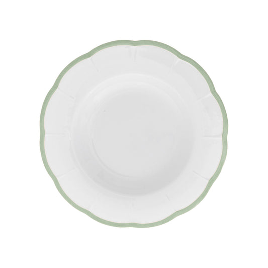 Set of 6 Petalo deep plates with coloured rim available in 6 different colours