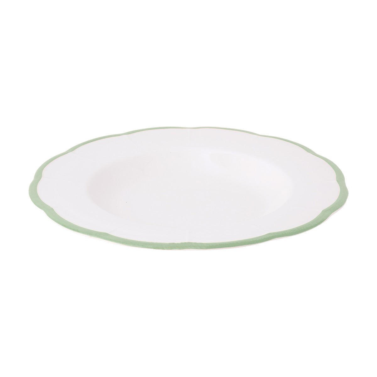 Set of 6 Petalo deep plates with coloured rim available in 6 different colours