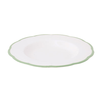 Set of 6 Petalo deep plates with coloured rim available in 6 different colours