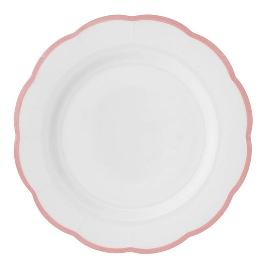 Set of 6 Petalo dinner plates with coloured rim available in 6 different colours