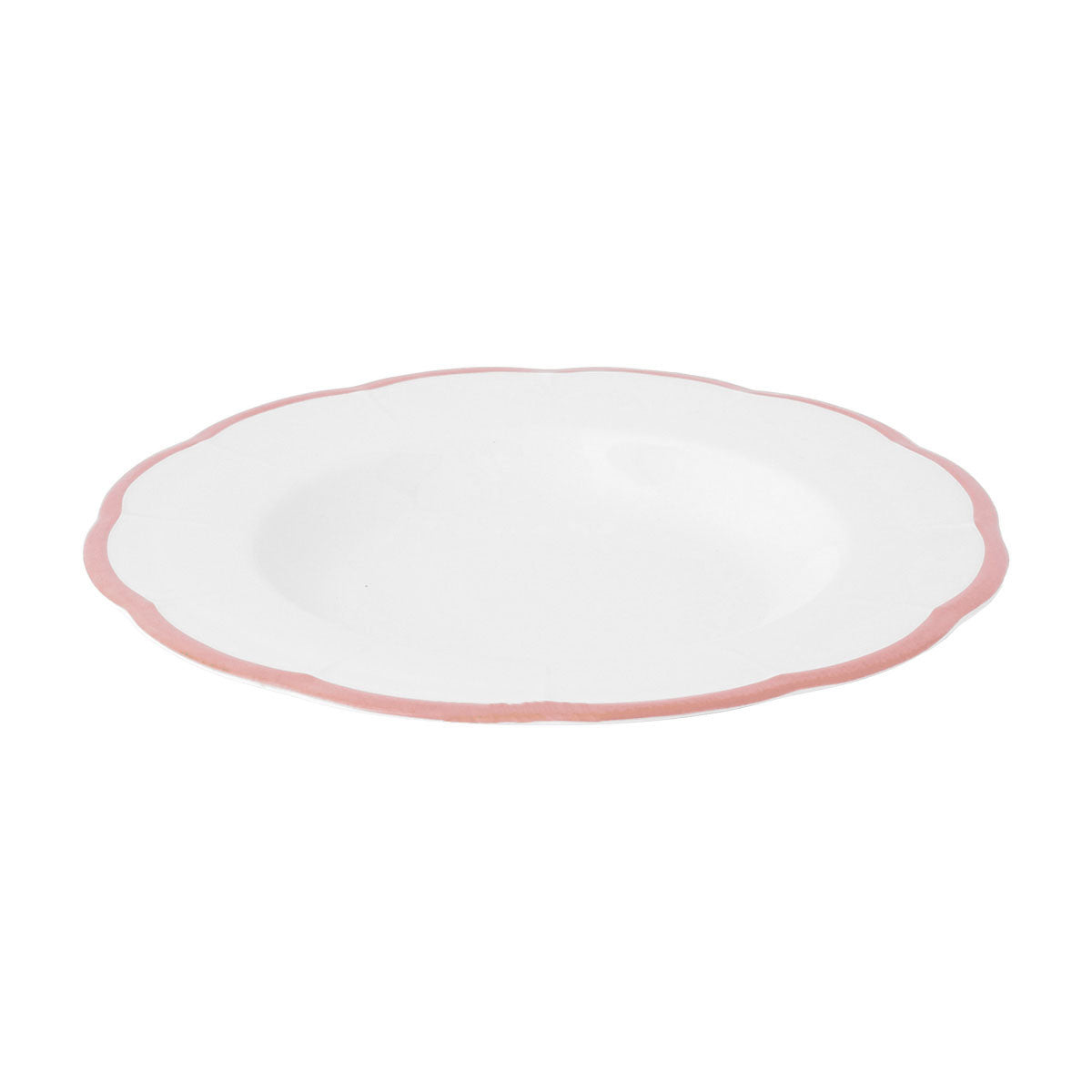 Set of 6 Petalo deep plates with coloured rim available in 6 different colours