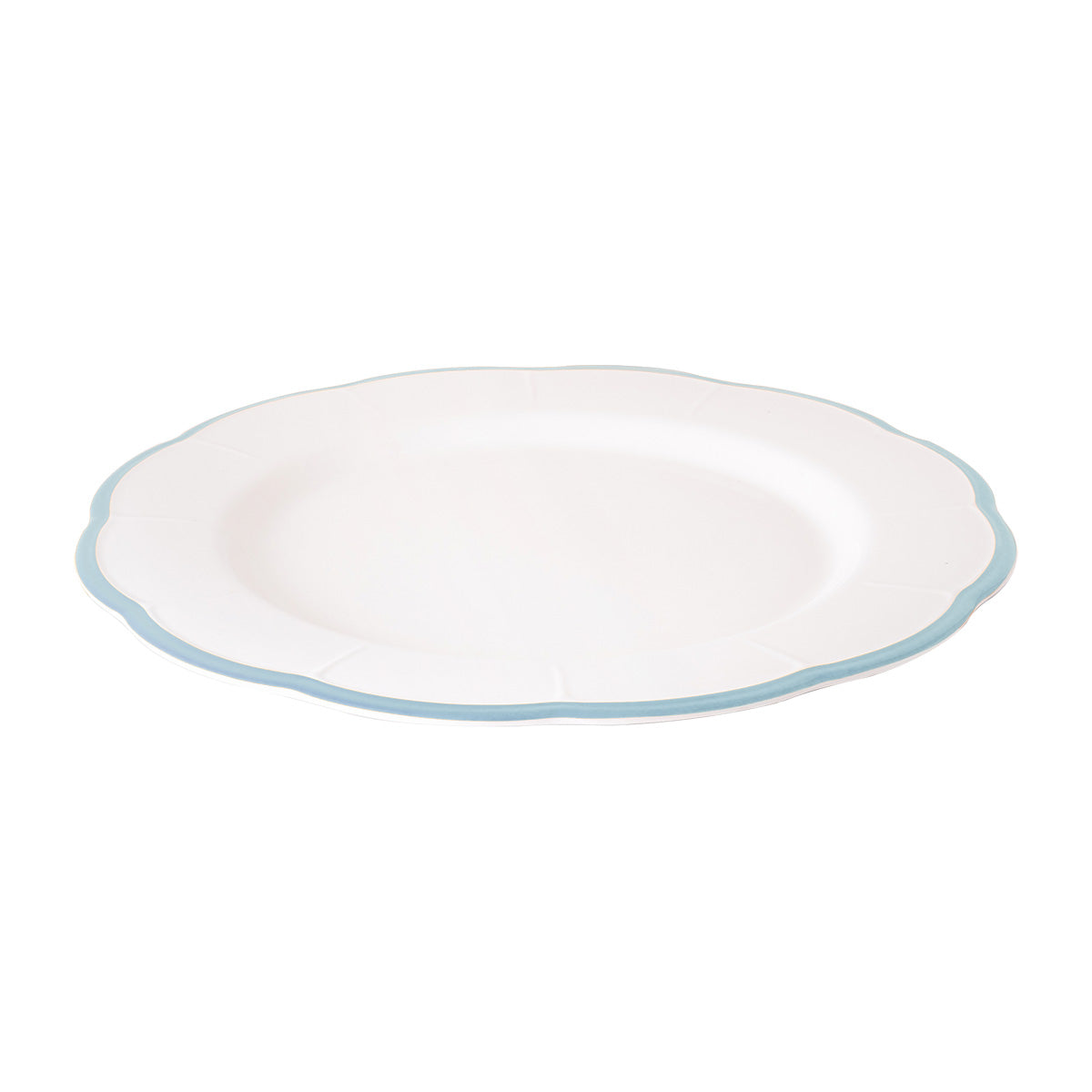 Set of 6 Petalo dinner plates with coloured rim available in 6 different colours