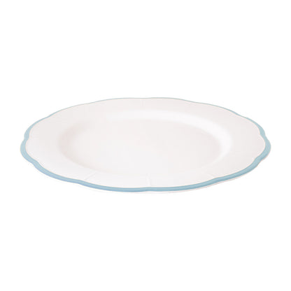 Set of 6 Petalo dinner plates with coloured rim available in 6 different colours