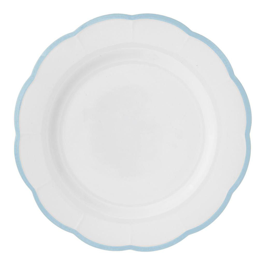 Set of 6 Petalo dinner plates with coloured rim available in 6 different colours