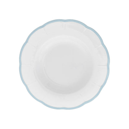 Set of 6 Petalo deep plates with coloured rim available in 6 different colours