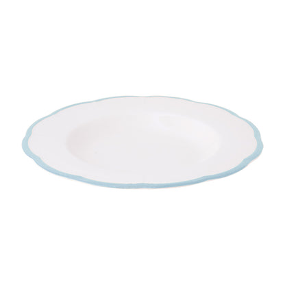 Set of 6 Petalo deep plates with coloured rim available in 6 different colours