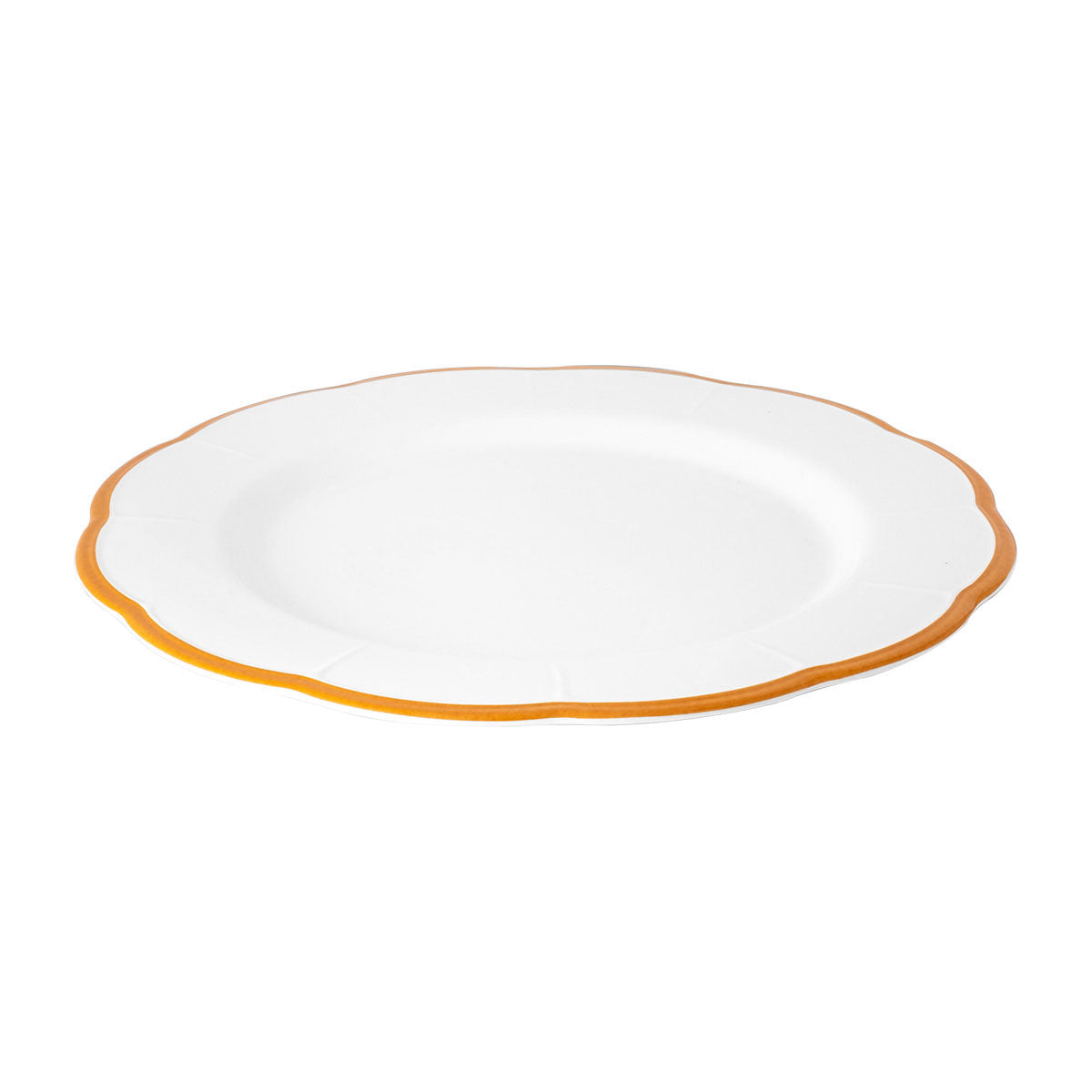 Set of 6 Petalo dinner plates with coloured rim available in 6 different colours