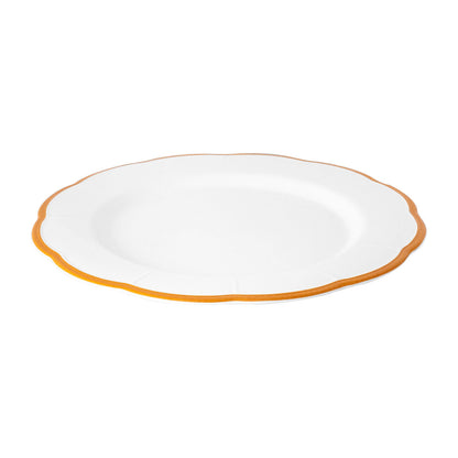 Set of 6 Petalo dinner plates with coloured rim available in 6 different colours