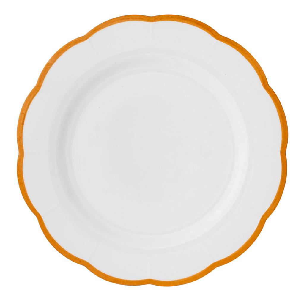 Set of 6 Petalo dinner plates with coloured rim available in 6 different colours